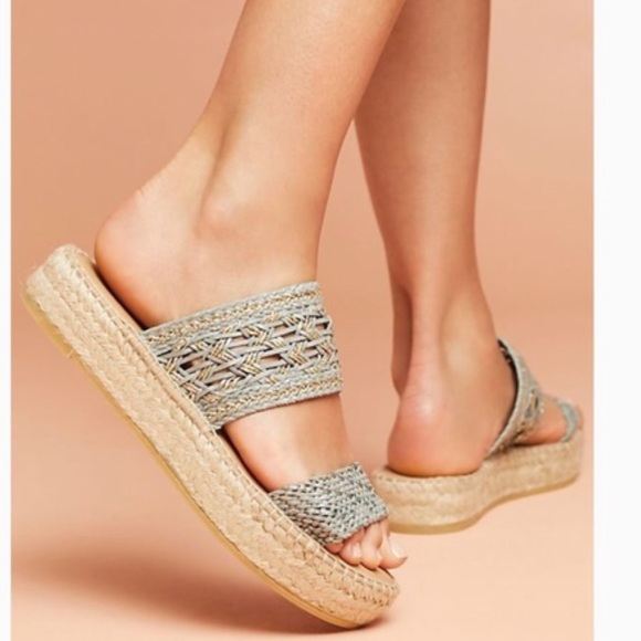 🆕NWT Anthropologie Freya Woven Leather Espadrille